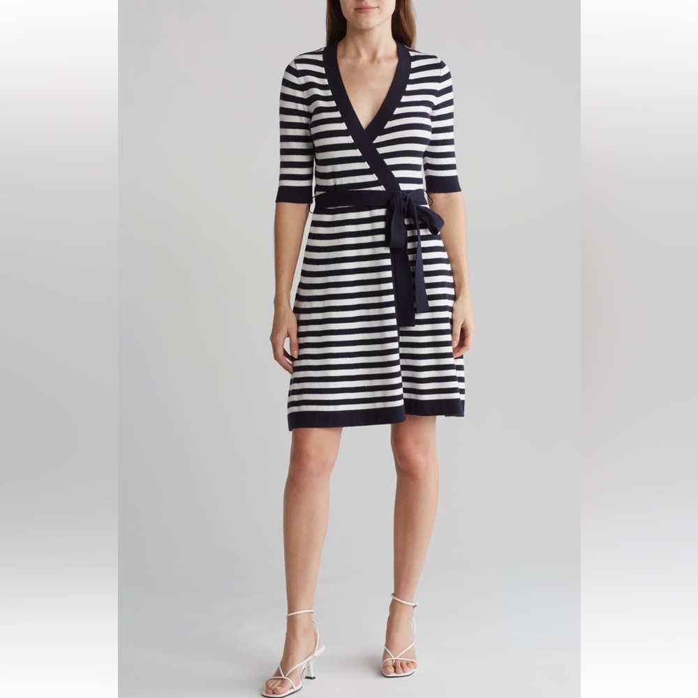 ⚓️ Elija J Navy & White sweater dress XL